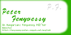 peter fenyvessy business card